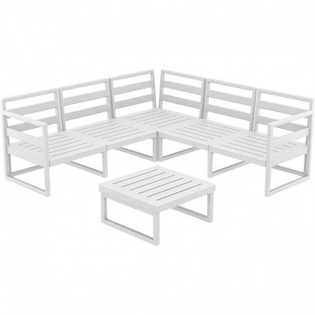 20-0459 MYKONOS ΓΩΝΙΑ SET WHITE ΧΩΡΙΣ ΜΑΞΙΛΑΡΙΑ ΠΟΛ/ΝΙΟΥ (+ΤΡΑΠ.65εκ.)