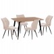 ΣΕΤ ΤΡΑΠΕΖΑΡΙΑΣ 5ΤΜΧ GAFF HM10847.02 MDF TOP ΦΥΣΙΚΟ--ΥΦΑΣΜΑ ΜΠΕΖ & ΜΕΤΑΛΛΟ ΜΑΥΡΟ