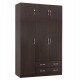 ΝΤΟΥΛΑΠΑ 3ΦΥΛΛΗ ΜΕ ΠΑΤΑΡΙ CARLY HM10891.01 ΜΕΛΑΜΙΝΗ ΣΕ ZEBRANO 150X55Χ240Υεκ.