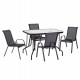 ΣΕΤ ΤΡΑΠΕΖΑΡΙΑΣ 5ΤΜΧ ADAM HM10897.03 ΤΡΑΠΕΖΙ 110x60εκ & 4 ΠΟΛΥΘΡΟΝΕΣ--ΜΑΥΡΟ