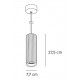 4064-Gray InLight Κρεμαστό Γύψινο Φωτιστικό GU10, Γκρι, D: 29,5x7,7cm (4064-Gray)