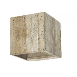 43064 InLight Επιτοίχιο φωτιστικό γκρι από travertine marble 1XG9 D:12 x 12cm (43064)