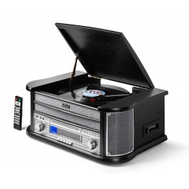 110584-0047 Akai ATT-350CC – Ρετρό Πικάπ 3 Ταχυτήτων με CD, Κασέτα, AM/FM, Bluetooth & USB Recording (2×4W)