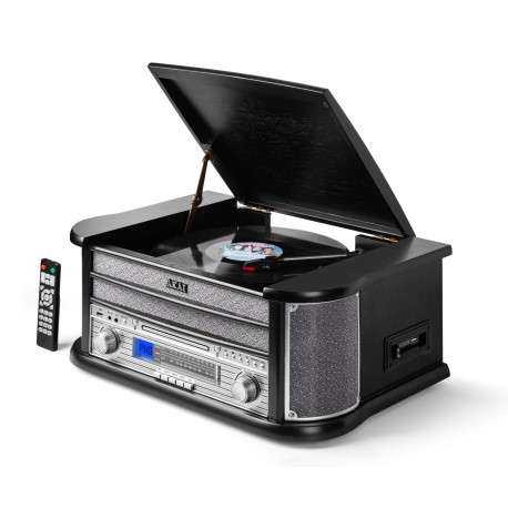 110584-0047 Akai ATT-350CC – Ρετρό Πικάπ 3 Ταχυτήτων με CD, Κασέτα, AM/FM, Bluetooth & USB Recording (2×4W)