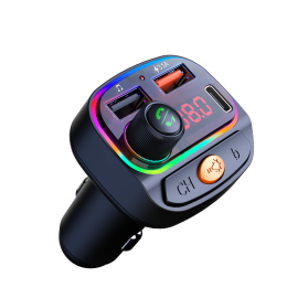 10085-0003 Osio OFT-4265BT Bluetooth FM Transmitter Αυτοκινήτου με 1×USB-A + 1×USB-C, Hands-Free & Φωτισμό 7 Χρωμάτων (Μαύρο)