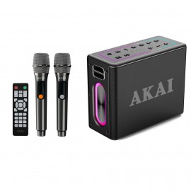 110583-0043 AKAI ABTSW-120 Αδιάβροχο Φορητό Ηχείο Bluetooth με 2 Ασύρματα Μικρόφωνα, TWS, 80W