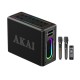 110583-0043 AKAI ABTSW-120 Αδιάβροχο Φορητό Ηχείο Bluetooth με 2 Ασύρματα Μικρόφωνα, TWS, 80W
