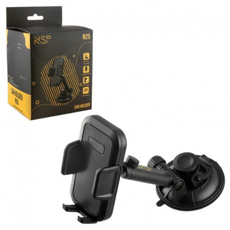 15148-0013 NSP N25 (8347979) Universal Βάση στήριξης κινητών αυτοκινήτου με μεγάλη βεντούζα 90mm, 4.7″-7.9″, 360°