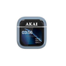 110591-0020 AKAI BTE-J600BL AENC Ασύρματα Ακουστικά Bluetooth 6.0 με ANC/ENC, 4 Μικρόφωνα & Θήκη με Οθόνη 2.01″ – έως 60h (Μπλε)