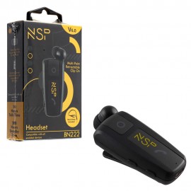 15191-0013 NSP BN222 Πτυσσόμενο Bluetooth Handsfree V6.0 με Δόνηση & Anti-Lost, Σύνδεση 2 Συσκευών Μαύρο - 8402555