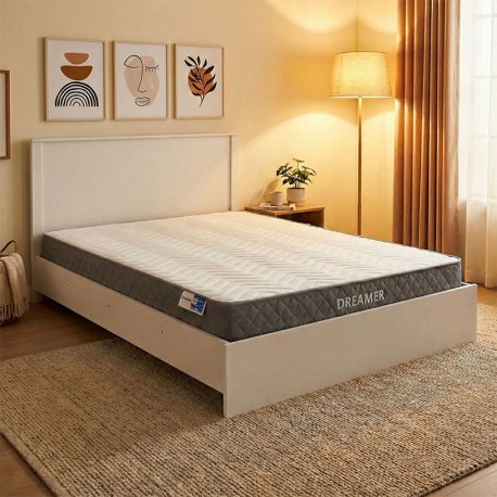 200-001459 Κρεβάτι με στρώμα Athos-Dreamer pakoworld λευκό 160x200εκ