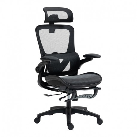 275-000026 Καρέκλα γραφείου εργασίας Zenyk pakoworld mesh μαύρη 63x70x126εκ
