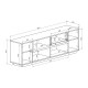 192-000072 Σύνθετο σαλονιού Norda pakoworld κρεμ με oak 187x40x58,4εκ
