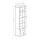 192-000072 Σύνθετο σαλονιού Norda pakoworld κρεμ με oak 187x40x58,4εκ