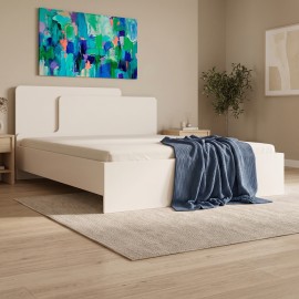 192-000074 Κρεβάτι διπλό Lucabel pakoworld κρεμ 160x200εκ