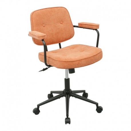 225-000091 Καρέκλα γραφείου Leberta pakoworld terracotta ύφασμα 64x63,5x86-96εκ