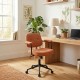 225-000091 Καρέκλα γραφείου Leberta pakoworld terracotta ύφασμα 64x63,5x86-96εκ