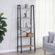 085-000047 Βιβλιοθήκη Jebia pakoworld oak με μαύρο μέταλλο 56x37x172.2εκ