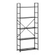 085-000042 Βιβλιοθήκη Manlo pakoworld μαύρο μέταλλο 58.6x23.5x144εκ