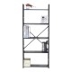 085-000042 Βιβλιοθήκη Manlo pakoworld μαύρο μέταλλο 58.6x23.5x144εκ