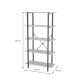 085-000046 Βιβλιοθήκη Nebranzo pakoworld oak με μαύρο μέταλλο 80x34x155.3εκ