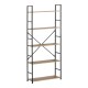 085-000041 Βιβλιοθήκη Manlo pakoworld oak με μαύρο μέταλλο 58.6x23.5x144εκ