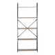 085-000041 Βιβλιοθήκη Manlo pakoworld oak με μαύρο μέταλλο 58.6x23.5x144εκ