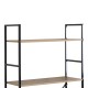 085-000041 Βιβλιοθήκη Manlo pakoworld oak με μαύρο μέταλλο 58.6x23.5x144εκ