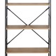 085-000041 Βιβλιοθήκη Manlo pakoworld oak με μαύρο μέταλλο 58.6x23.5x144εκ