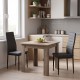 200-001163 Τραπεζαρία Manka-Parker pakoworld σετ 3τεμ mdf σε μαύρη-sonoma truffle απόχρωση 80x80x77εκ