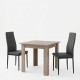 200-001163 Τραπεζαρία Manka-Parker pakoworld σετ 3τεμ mdf σε μαύρη-sonoma truffle απόχρωση 80x80x77εκ