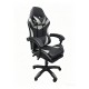 01-0428 A9937 ΜΑΥΡΟ/ΓΚΡΙ PVC ΠΟΛΥΘΡΟΝΑ GAMING/ΜΕ ΥΠΟΠΟΔΙΟ 64X59X43-112/53-125εκ.