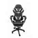 01-0428 A9937 ΜΑΥΡΟ/ΓΚΡΙ PVC ΠΟΛΥΘΡΟΝΑ GAMING/ΜΕ ΥΠΟΠΟΔΙΟ 64X59X43-112/53-125εκ.