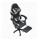 01-0428 A9937 ΜΑΥΡΟ/ΓΚΡΙ PVC ΠΟΛΥΘΡΟΝΑ GAMING/ΜΕ ΥΠΟΠΟΔΙΟ 64X59X43-112/53-125εκ.