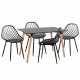ΣΕΤ ΤΡΑΠΕΖΑΡΙΑΣ 5ΤΜΧ LIO HM21175 MDF TOP & ΠΟΛΥΠΡΟΠΥΛΕΝΙΟ ΣΕ ΜΑΥΡΟ