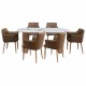ΣΕΤ ΤΡΑΠΕΖΑΡΙΑΣ 7ΤΜΧ MELLOW HM21361 ΚΕΡΑΜΙΚΟ TOP/MDF ΠΟΔΙΑ--PU ΚΑΦΕ/ΜΕΤΑΛ.ΠΟΔΙΑ