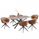 ΣΕΤ ΤΡΑΠΕΖΑΡΙΑΣ 7ΤΜΧ HANAE HM21365 ΚΕΡΑΜΙΚΟ TOP/ΜΕΤΑΛ. ΠΟΔΙΑ--PU ΜΟΚΑ/ΜΕΤΑΛ.ΠΟΔΙΑ