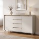 192-000071 Μπουφές Belka pakoworld κρεμ με oak 155x45x93,7εκ