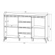 192-000071 Μπουφές Belka pakoworld κρεμ με oak 155x45x93,7εκ