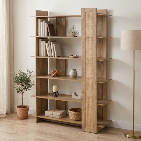086-000025 Βιβλιοθήκη Oslo pakoworld sonoma 100x32x146.5εκ