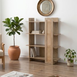 086-000026 Βιβλιοθήκη Oslo pakoworld sonoma 75x32x95εκ