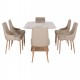 ΣΕΤ ΤΡΑΠΕΖΑΡΙΑΣ 7ΤΜΧ NORDU HM21359 ΚΕΡΑΜΙΚΟ TOP/MDF ΒΑΣΗ--PU ΚΡΕΜ/ΜΕΤΑΛ.ΠΟΔΙΑ