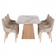 ΣΕΤ ΤΡΑΠΕΖΑΡΙΑΣ 7ΤΜΧ NORDU HM21359 ΚΕΡΑΜΙΚΟ TOP/MDF ΒΑΣΗ--PU ΚΡΕΜ/ΜΕΤΑΛ.ΠΟΔΙΑ