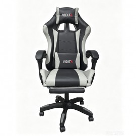 01-0295 A6060 ΜΑΥΡΟ/ΓΚΡΙ ΠΟΛΥΘΡΟΝΑ GAMING/ΜΕ ΥΠΟΠΟΔΙΟ 64X62X113-121εκ.