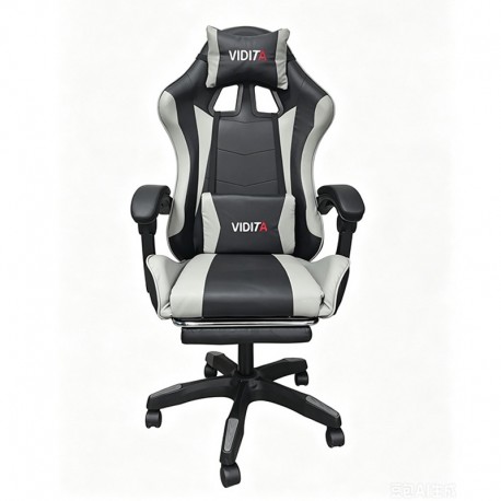 01-0295 A6060 ΜΑΥΡΟ/ΓΚΡΙ ΠΟΛΥΘΡΟΝΑ GAMING/ΜΕ ΥΠΟΠΟΔΙΟ 64X62X113-121εκ.