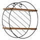 14620018 Ράφι Τοίχου ArteLibre SARNO Μαύρο/Καφέ MDF/Μέταλλο Φ30x11cm Καφέ/Μαύρο