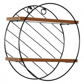 14620018 Ράφι Τοίχου ArteLibre SARNO Μαύρο/Καφέ MDF/Μέταλλο Φ30x11cm Καφέ/Μαύρο