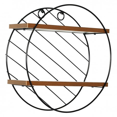 14620018 Ράφι Τοίχου ArteLibre SARNO Μαύρο/Καφέ MDF/Μέταλλο Φ30x11cm Καφέ/Μαύρο