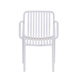 41284-262711-WHITE Λευκή Στοιβαζόμενη Πολυθρόνα Πολυπροπυλένιου Με UV Προστασία