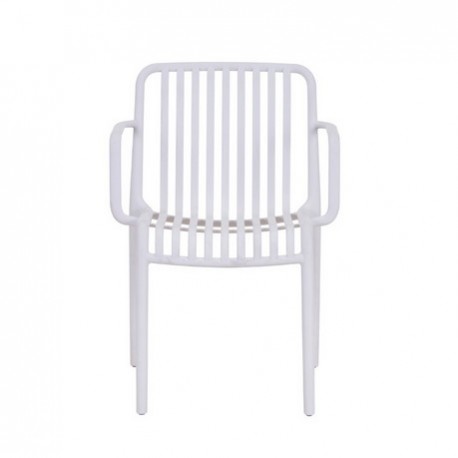 41284-262711-WHITE Λευκή Στοιβαζόμενη Πολυθρόνα Πολυπροπυλένιου Με UV Προστασία
